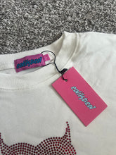 Edikted juniors/women’s rhinestone devil heart crop tee L NEW