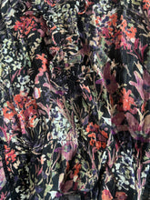 Aqua women’s floral cropped peasant blouse L