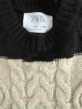 Zara girls cropped distressed stripe sweater 6-7