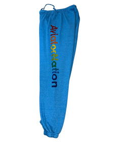 Aviator Nation unisex neon blue logo sweatpants L