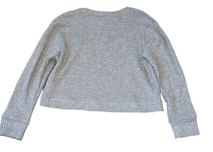 Pixie Lane girls cropped waffle knit long sleeve top 7