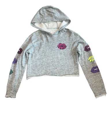 Chaser brand girls cropped wild lips hoodie 14