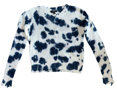 Flowers By Zoe girls distressed tie dye sweater M(8-10)