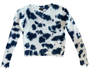 Flowers By Zoe girls distressed tie dye sweater M(8-10)