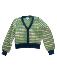 Anthropologie Frnch Paris women’s checkered sweater cardigan S