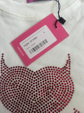 Edikted juniors/women’s rhinestone devil heart crop tee L NEW