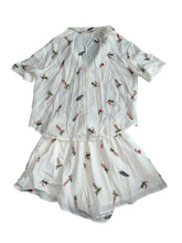 Sancia women’s 2pc Willa gauzy embroidered floral blouse & Edin shorts set M