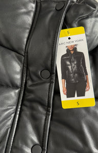 Marc New York women’s faux leather puffer vest S NEW