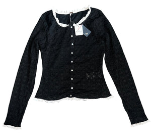 Free People women’s Blackbird ruffle cardigan top S NEW