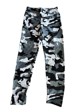 Katie J NYC tween girls high shine camouflage leggings L(12)