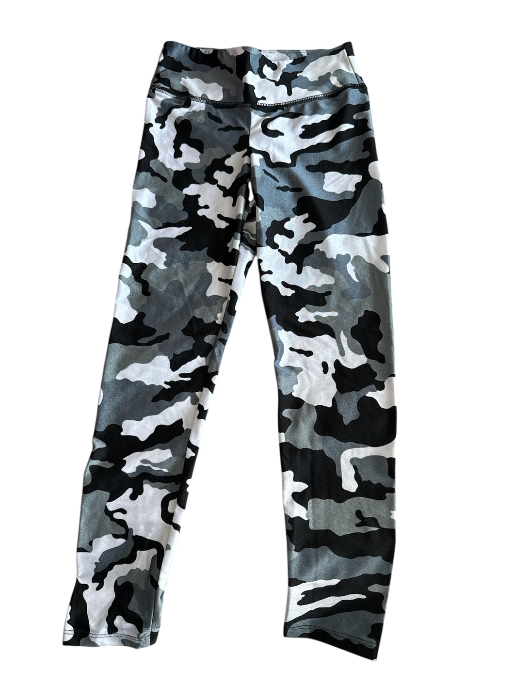 Katie J NYC tween girls high shine camouflage leggings L(12)