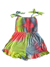 Pixie Lane girls smocked tie strap romper 11-12