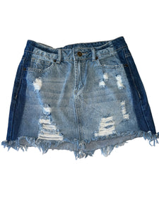 Vintage Havana women’s distressed denim jean skirt 25