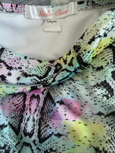 Stella Cove girls pastel snake one-piece cutout swim suit 14