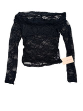 Shein Bae women’s sheer lace off shoulder top M NWT