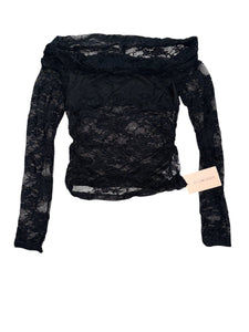Shein Bae women’s sheer lace off shoulder top M NWT