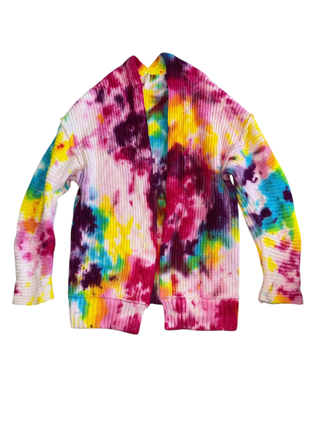 Free People women’s tie dye open sweater cardigan S