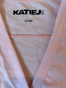 Katie J NYC junior Livi ribbed cropped cardigan top L