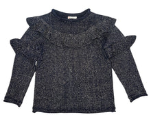 Crewcuts girls metallic ruffle sweater 6-7