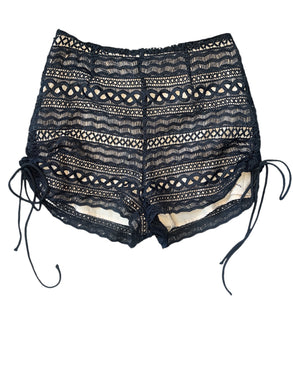 Sugar + Lips crochet side tie shorts XS