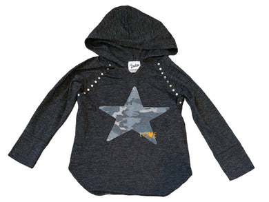Random Hearts girls star camo patch studded hoodie top 5