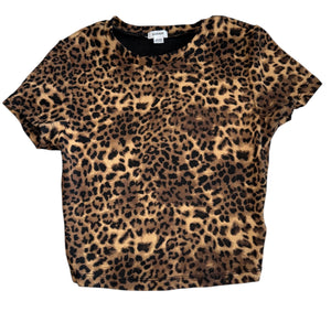 Garage women’s cropped leopard tee XS