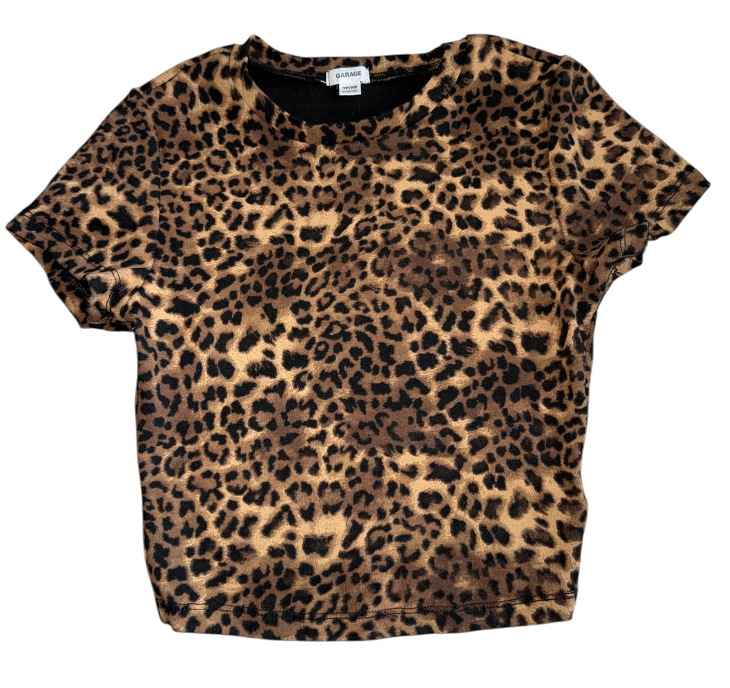 Garage women’s cropped leopard tee XS