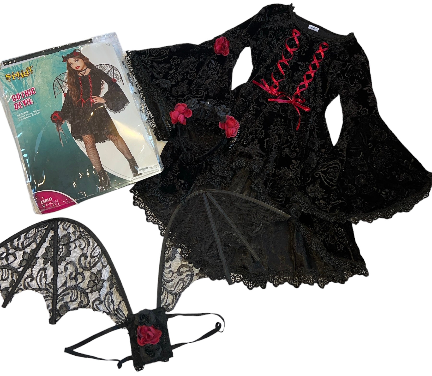 Spirit Halloween girls Gothic Devil costume set S(4-6) Makenna's Threads Spirit Halloween girls Gothic Devil costume set S(4-6) Makenna's Threads