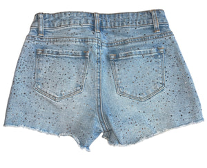 Tractr girls mini studded distressed jean shorts 8