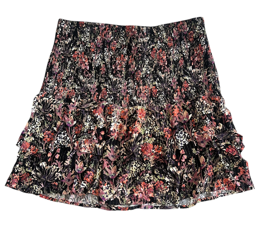 Aqua women’s floral smocked mini skirt XL