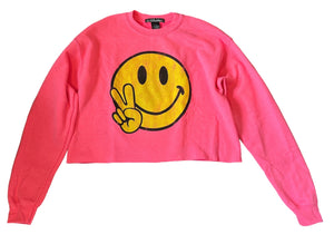 Prince Peter girls cropped happy peace graphic sweatshirt XL(14-16)