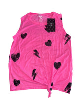 Flowers By Zoe girls knotted hearts and bolts tank L(10-12) NEW