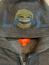 Butter Supersoft girls rhinestone emoji zip hoodie M(8-10)