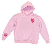 Pink Palm Puff Hawaii Hibiscus blush hoodie sweatshirt S NEW