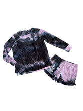 Pixie Lane girls 2pc tie dye step hem top & shorts set 9-10