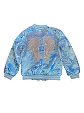 Lola & The Boys girls icy ombre sequin bomber jacket 10