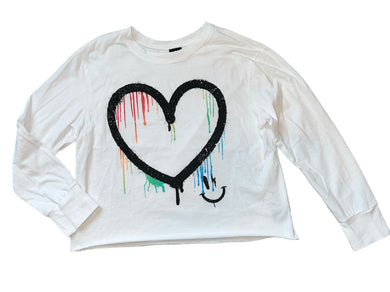 Pixie Lane girls dripping heart graphic long sleeve cropped tee 8
