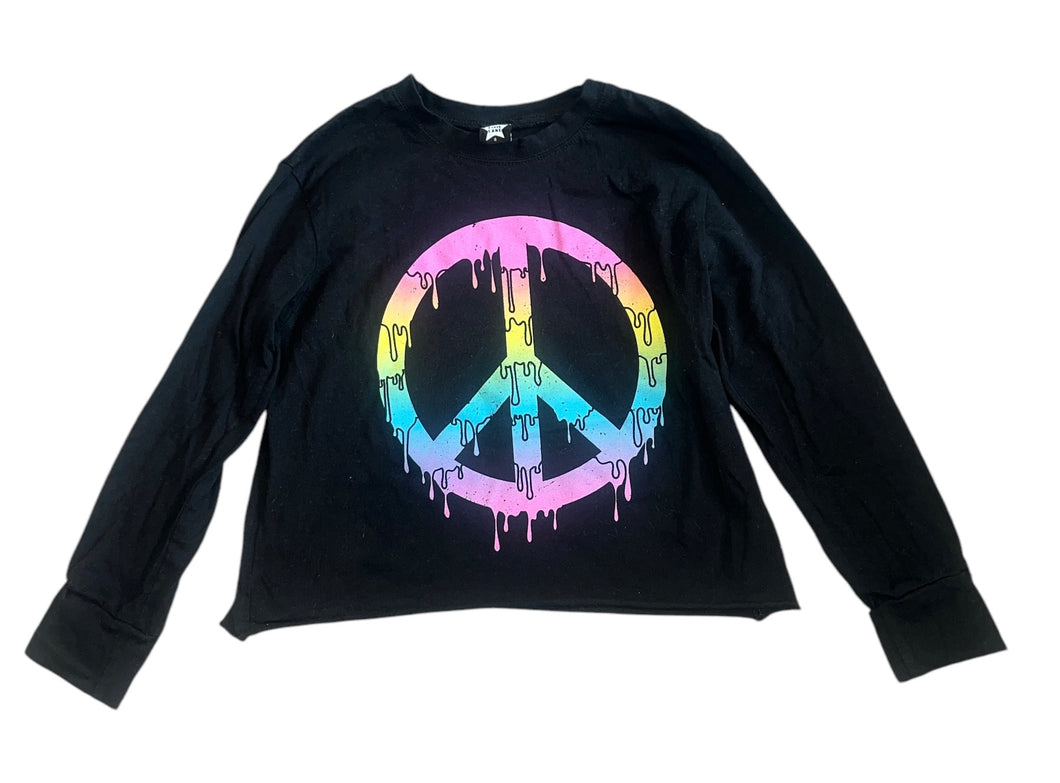 Pixie Lane girls dripping peace long sleeve skimmer top 8