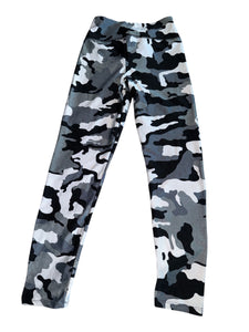 Katie J NYC tween girls high shine camouflage leggings L(12)