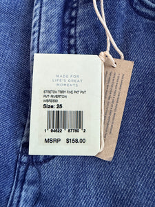 Faherty women’s stretch terry straight leg jeans Riverton wash 25 NEW