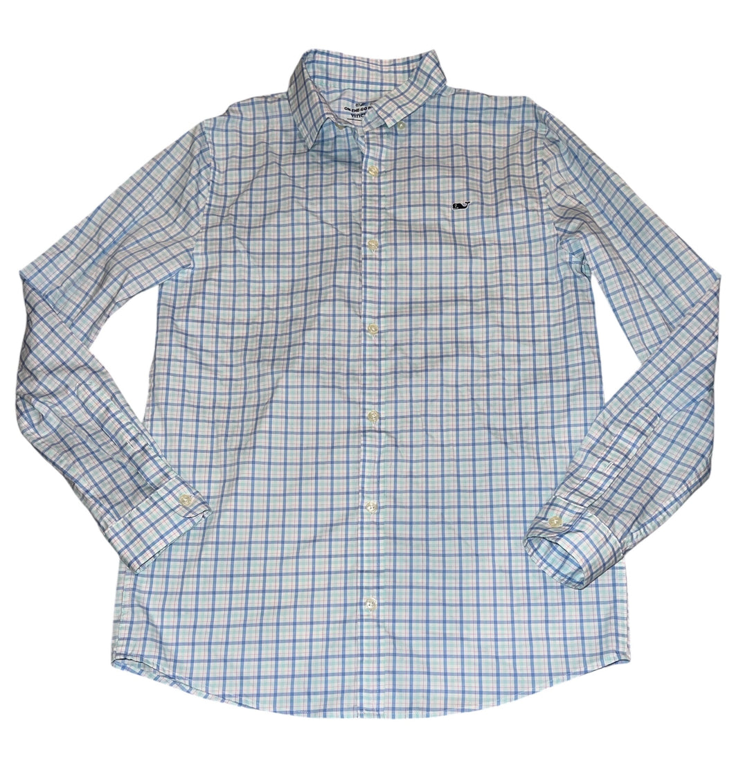 Vineyard Vines boys On the Go Performance button down shirt L(16)