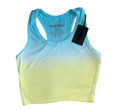 Katie J NYC Livi juniors ribbed dip dye racerback crop tank S NEW