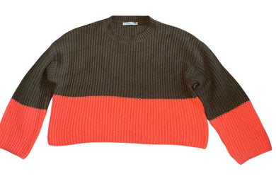 Lush women’s neon color block sweater S