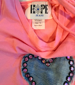 Hope Jeans girls denim heart patch fringe tank top 10
