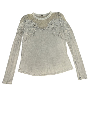 Free People women’s embellished mesh top XS