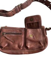 Free People Wade leather sling bag in cognac
