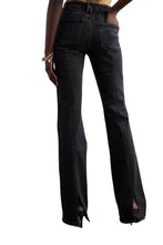 Good American women’s Good Classic hi rise split hem bootcut jeans 2/26 NEW