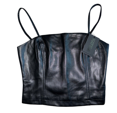 Katie J NYC junior women’s Lexi vegan leather cropped bustier S NEW