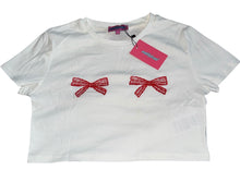 Edikted junior/women’s embroidered bows cropped tee S NEW