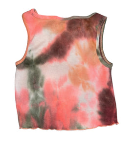 SLS Apparel girls tie dye cropped racerback tank top M(10-12)